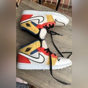 Nike Air Jordan 1 Mid Multi Color Canvas size 7 Y